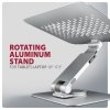 AXAGON Podstawa do laptopów aluminiowa STND-LR 10-17.3 cala regulowane kąty nachylenia, obrót o 360 stopni, Szara